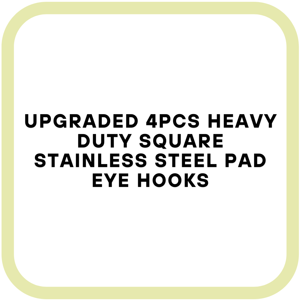 Upgraded 4Pcs Heavy Duty Square Stainless Steel Pad Eye Hooks