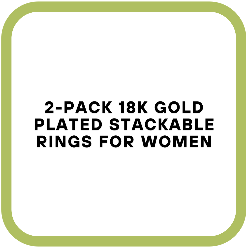 2-Pack 18K Gold Plated Stackable Rings for Women