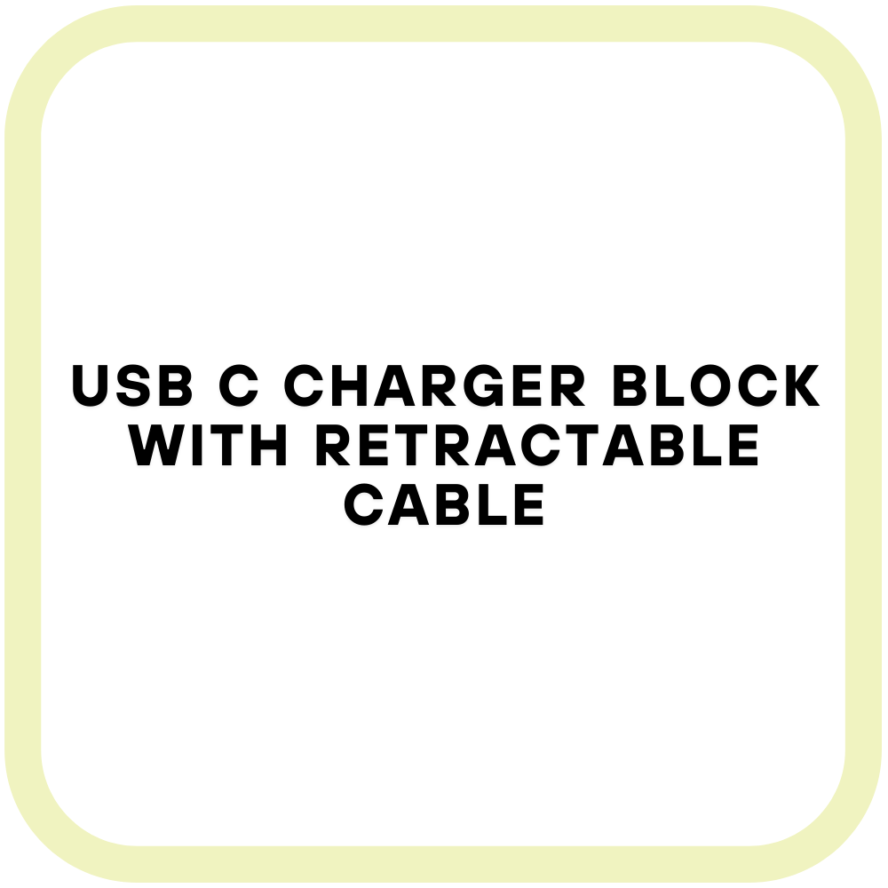 Usb c charger block with retractable cable