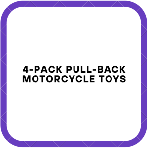 4-Pack Pull-Back Motorcycle Toys