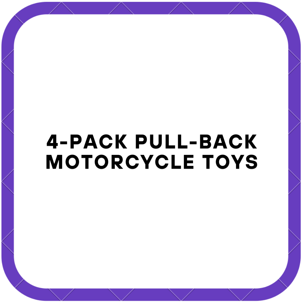 4-Pack Pull-Back Motorcycle Toys