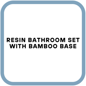 Resin Bathroom Set with Bamboo Base
