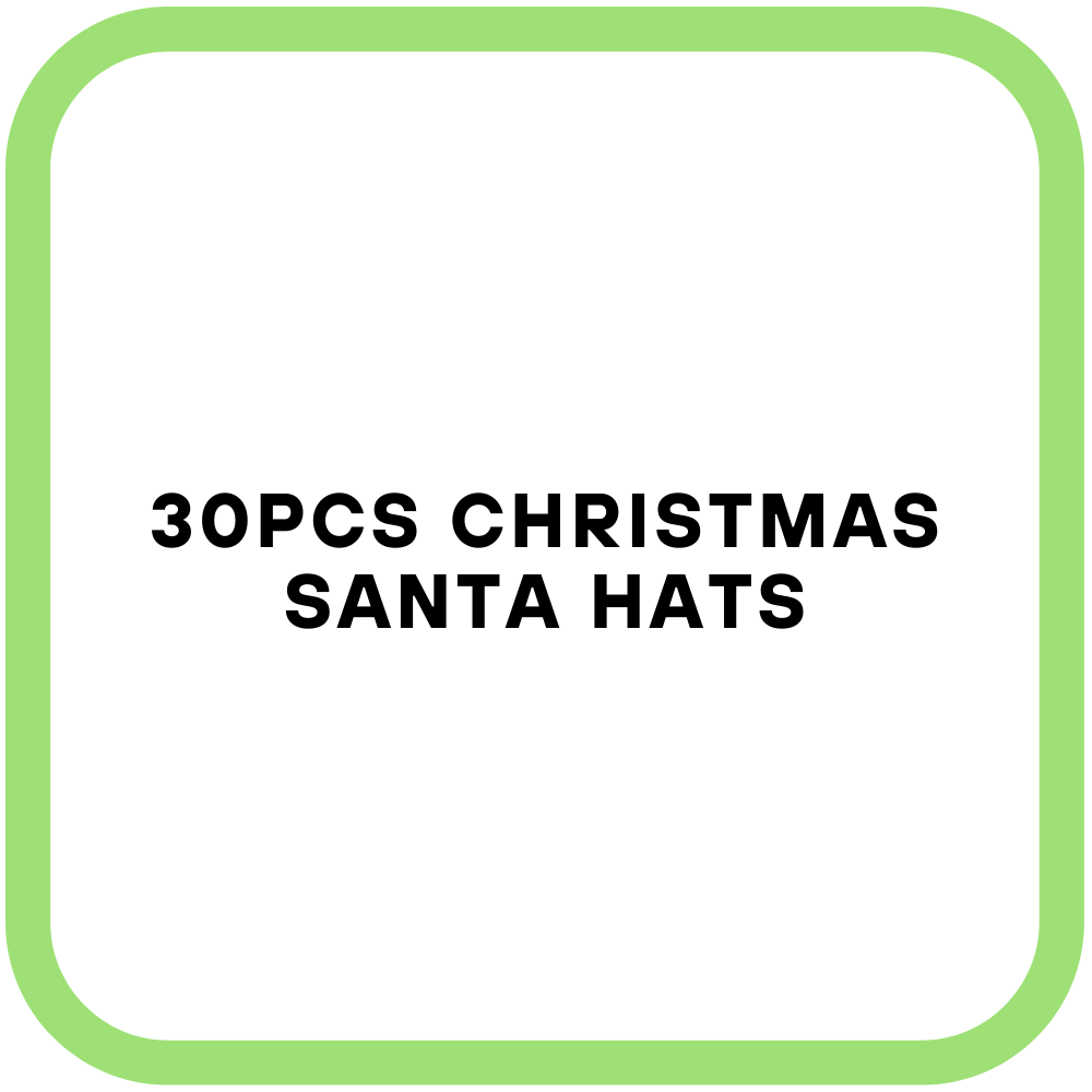 30Pcs Christmas Santa Hats