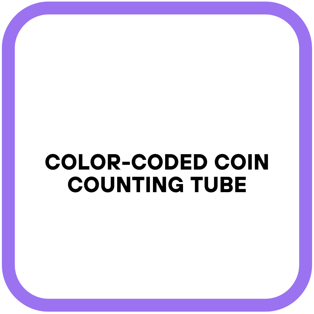 Color-Coded Coin Counting Tube