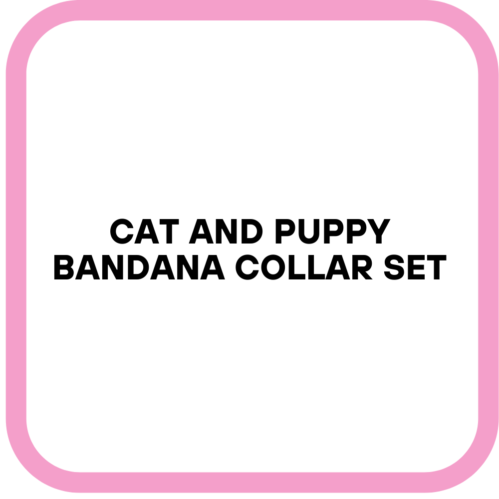 Cat and Puppy Bandana Collar Set