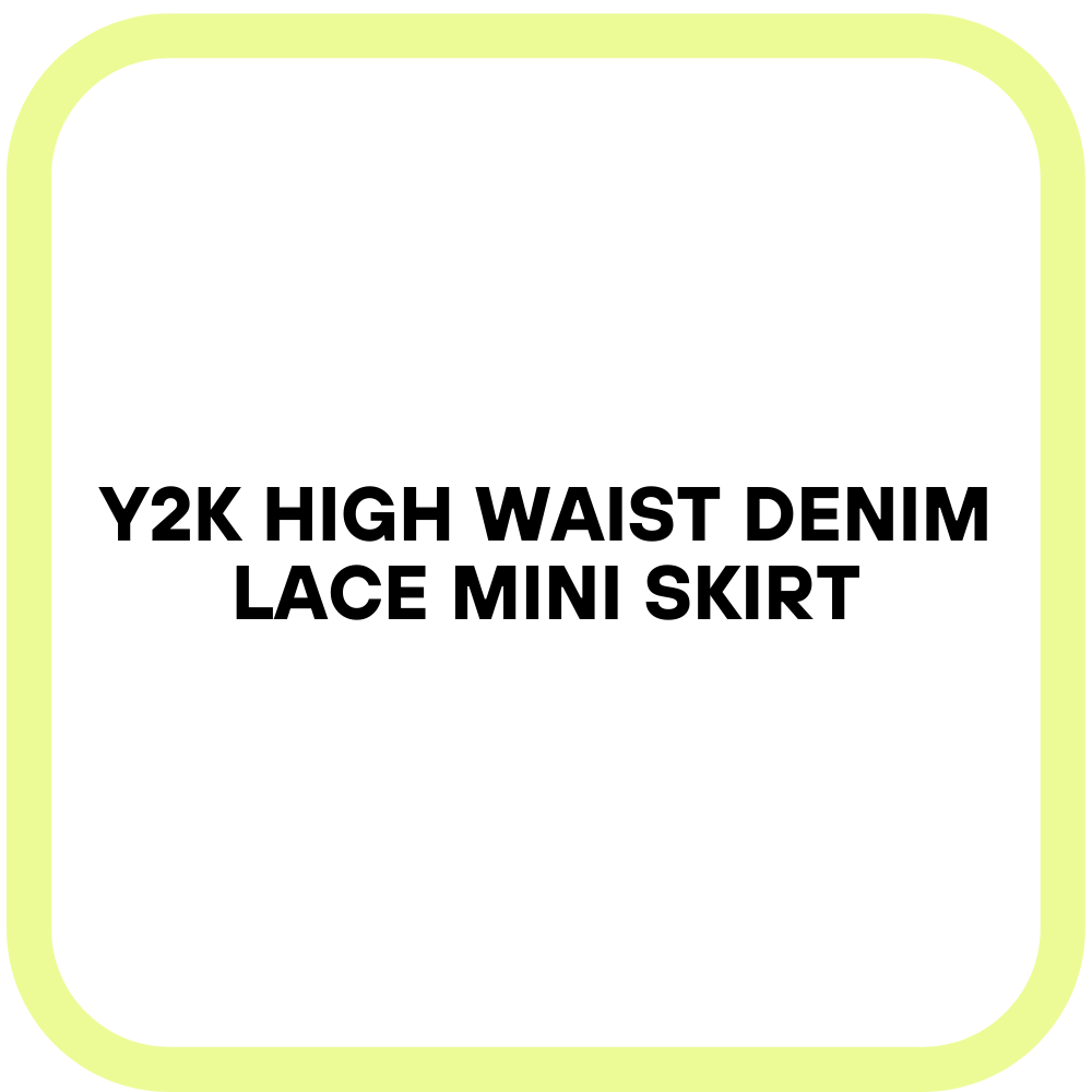 Y2K High Waist Denim Lace Mini Skirt