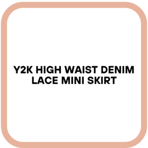 Y2K High Waist Denim Lace Mini Skirt