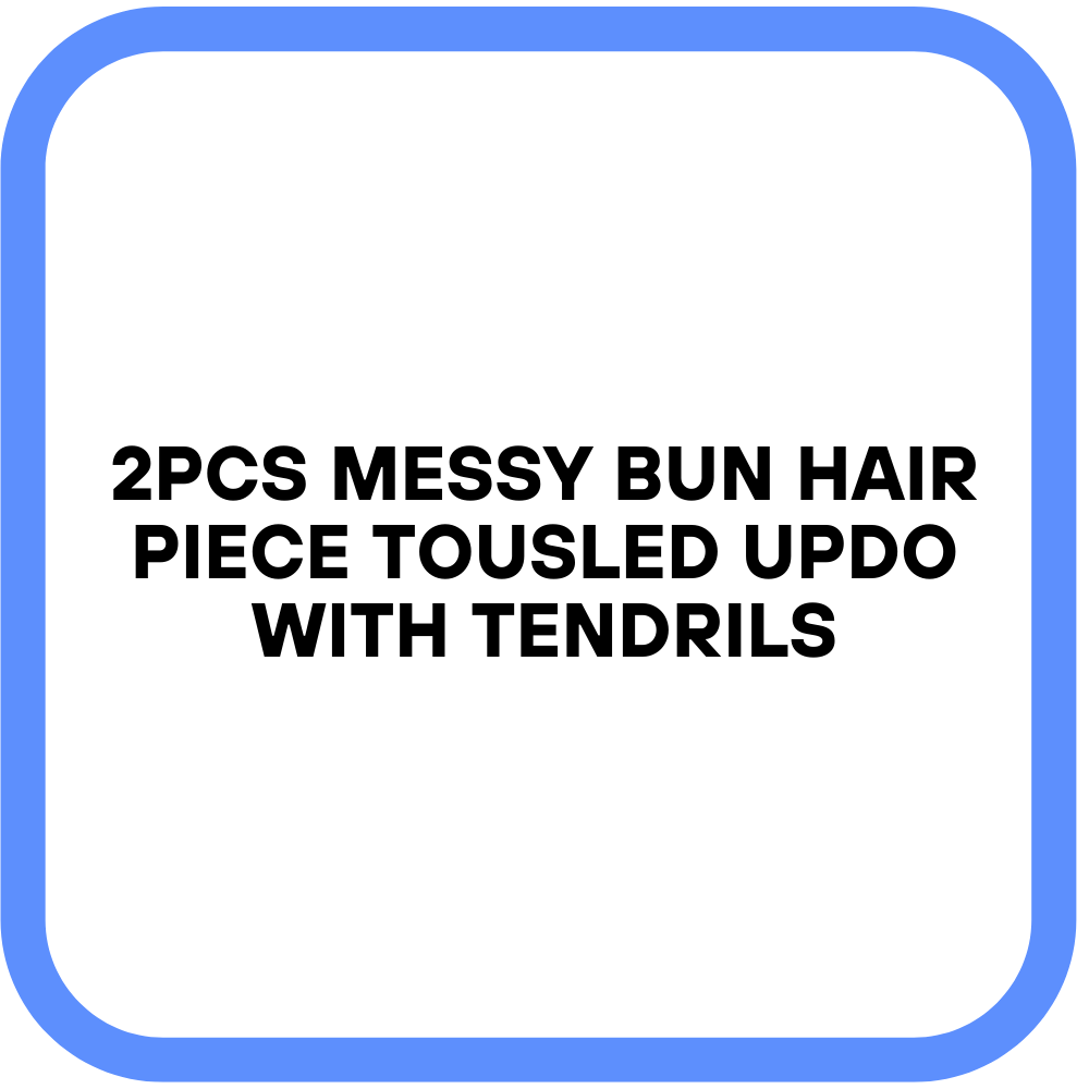 2PCS Messy Bun Hair Piece Tousled Updo with Tendrils