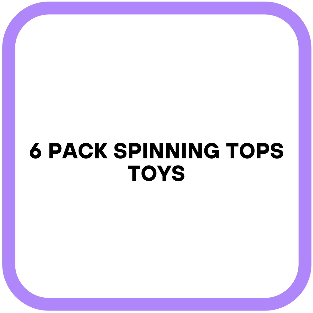 6 Pack Spinning Tops Toys