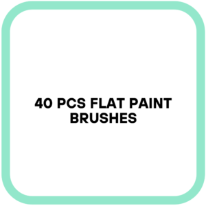 40 Pcs Flat Paint Brushes