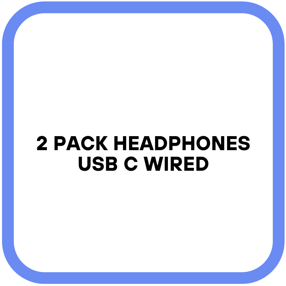 2 Pack Headphones USB C Wired