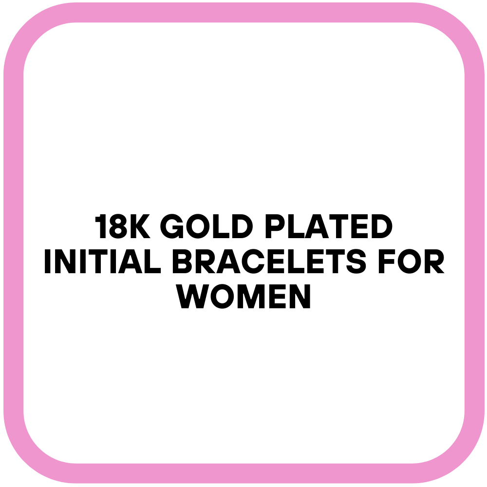 18K Gold Plated Initial Bracelets for Women