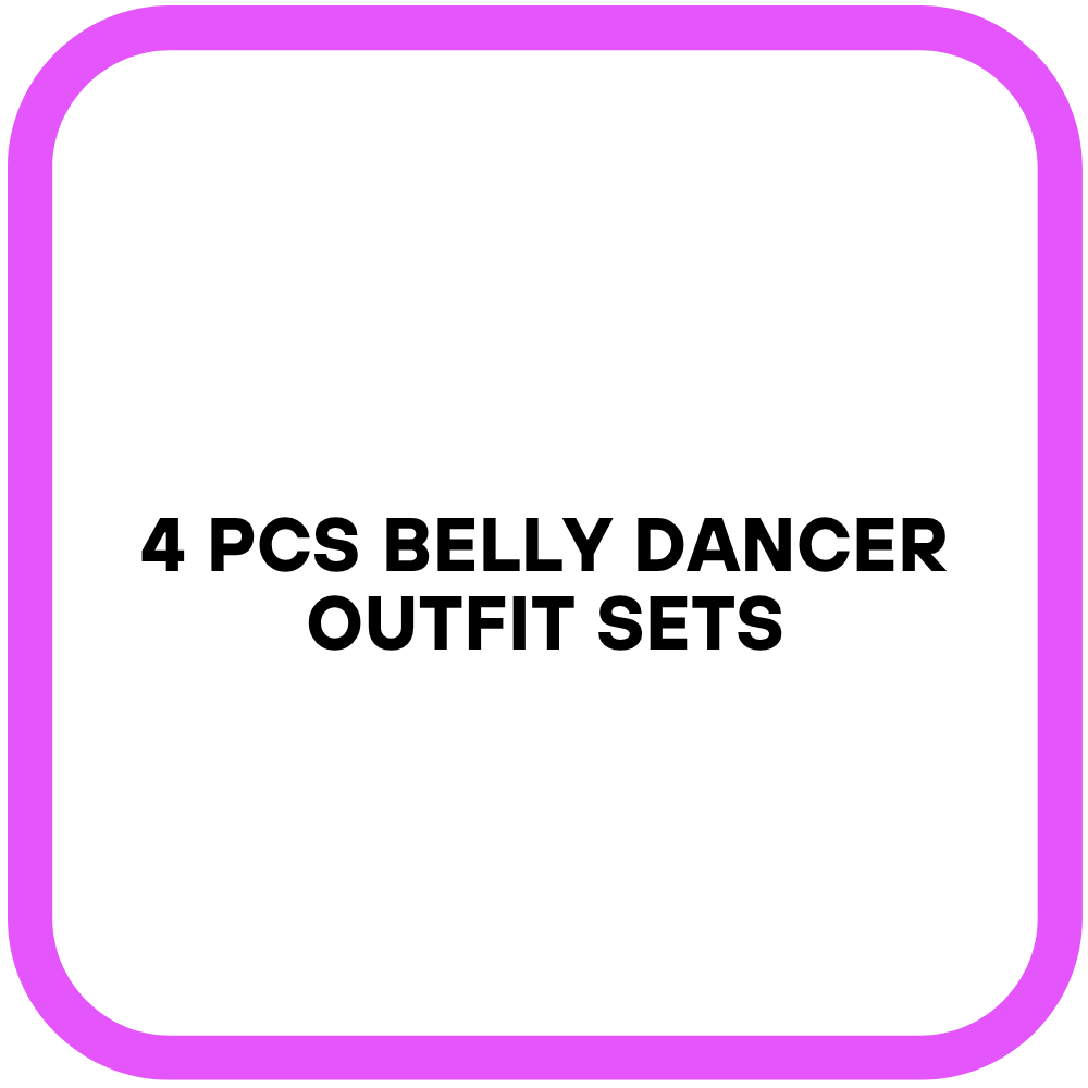 4 Pcs Belly Dancer Outfit Sets
