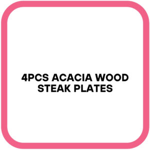 4PCS Acacia Wood Steak Plates