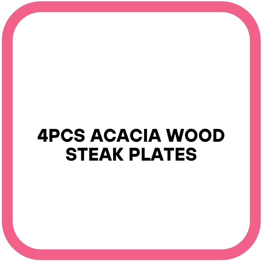 4PCS Acacia Wood Steak Plates