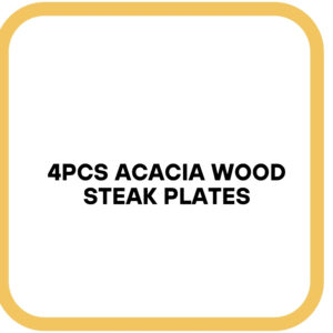 4PCS Acacia Wood Steak Plates