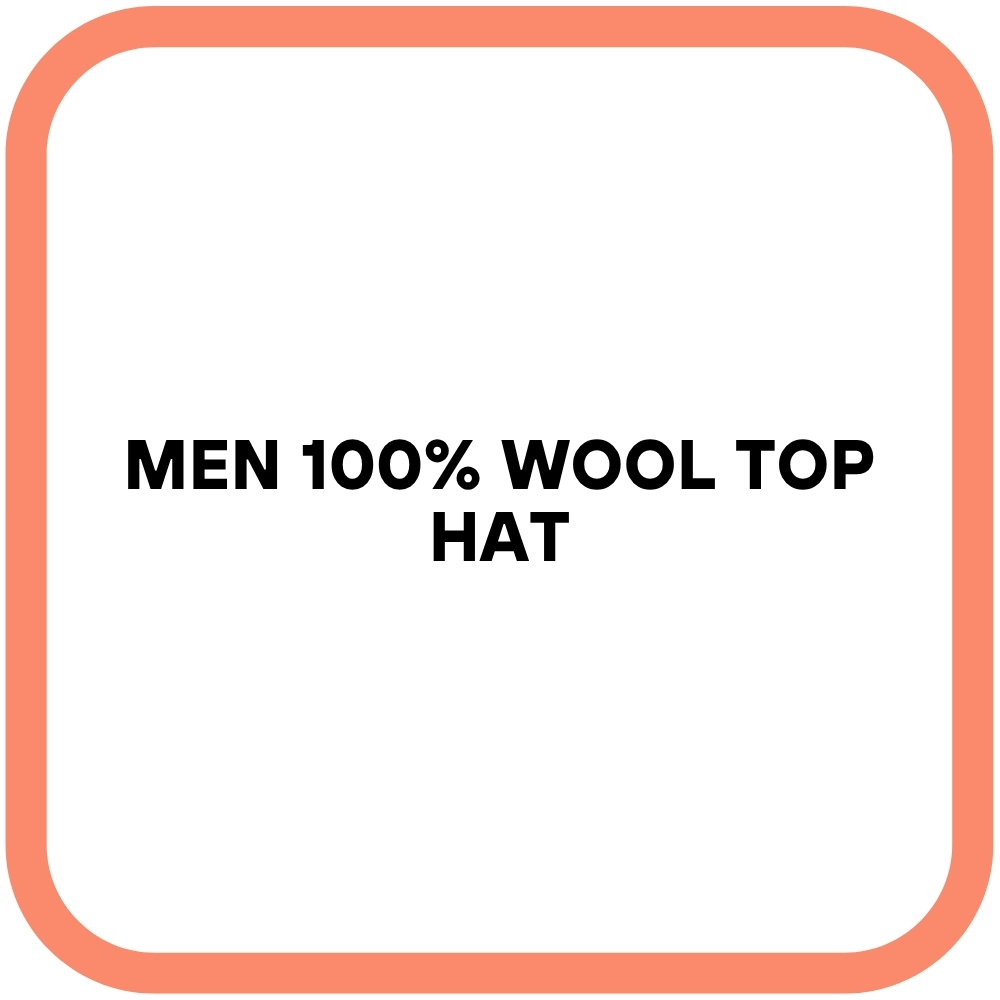 Men 100% Wool Top Hat