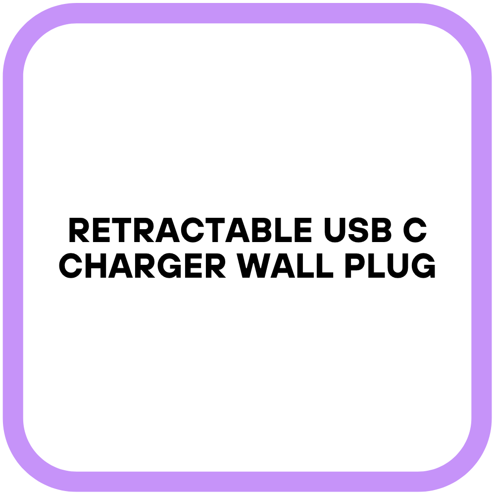 Retractable USB C Charger Wall Plug