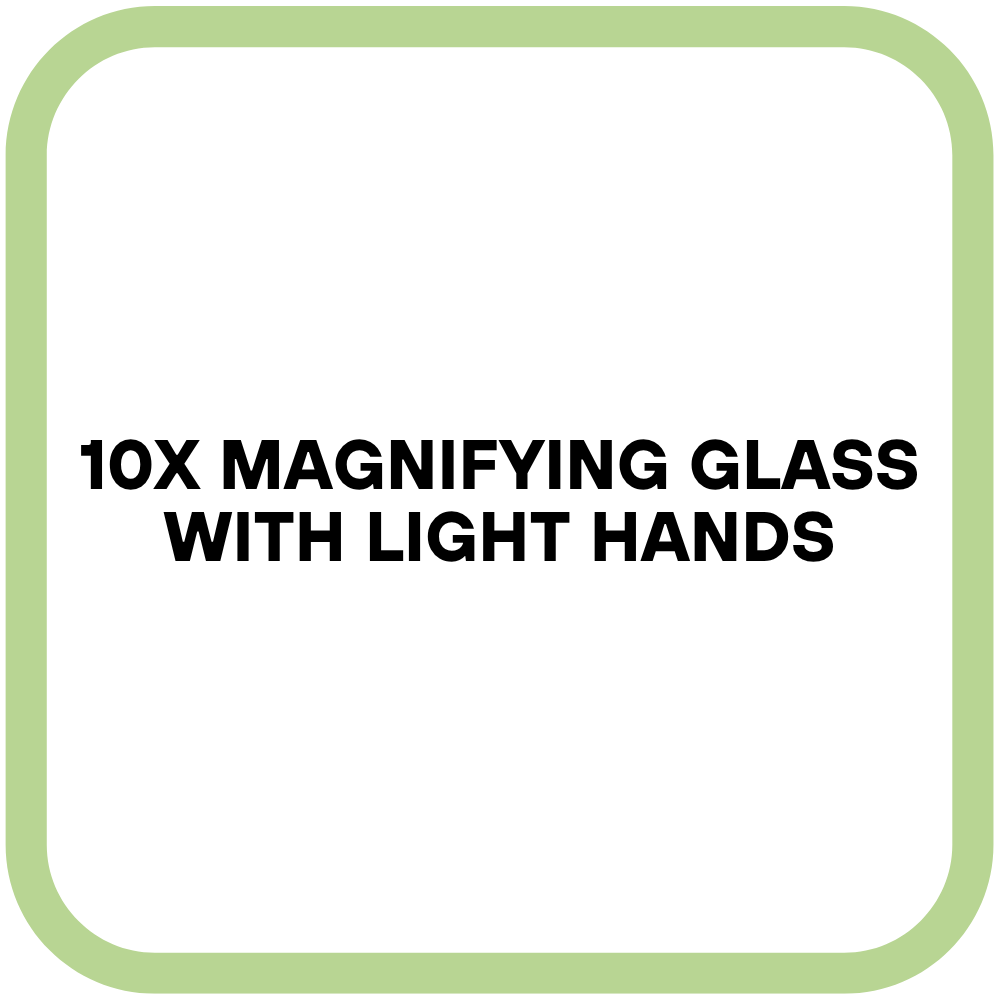 10X Magnifying Glass with Light Hands