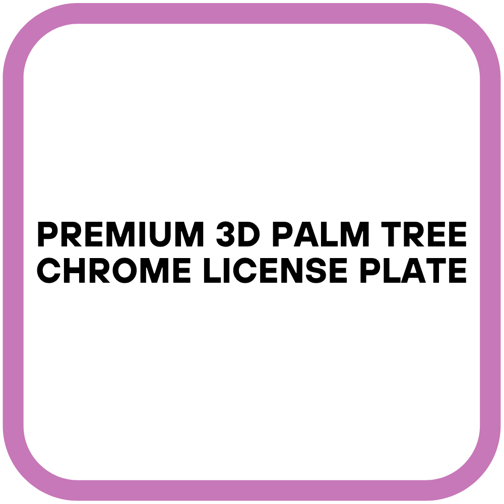 Premium 3D Palm Tree Chrome License Plate