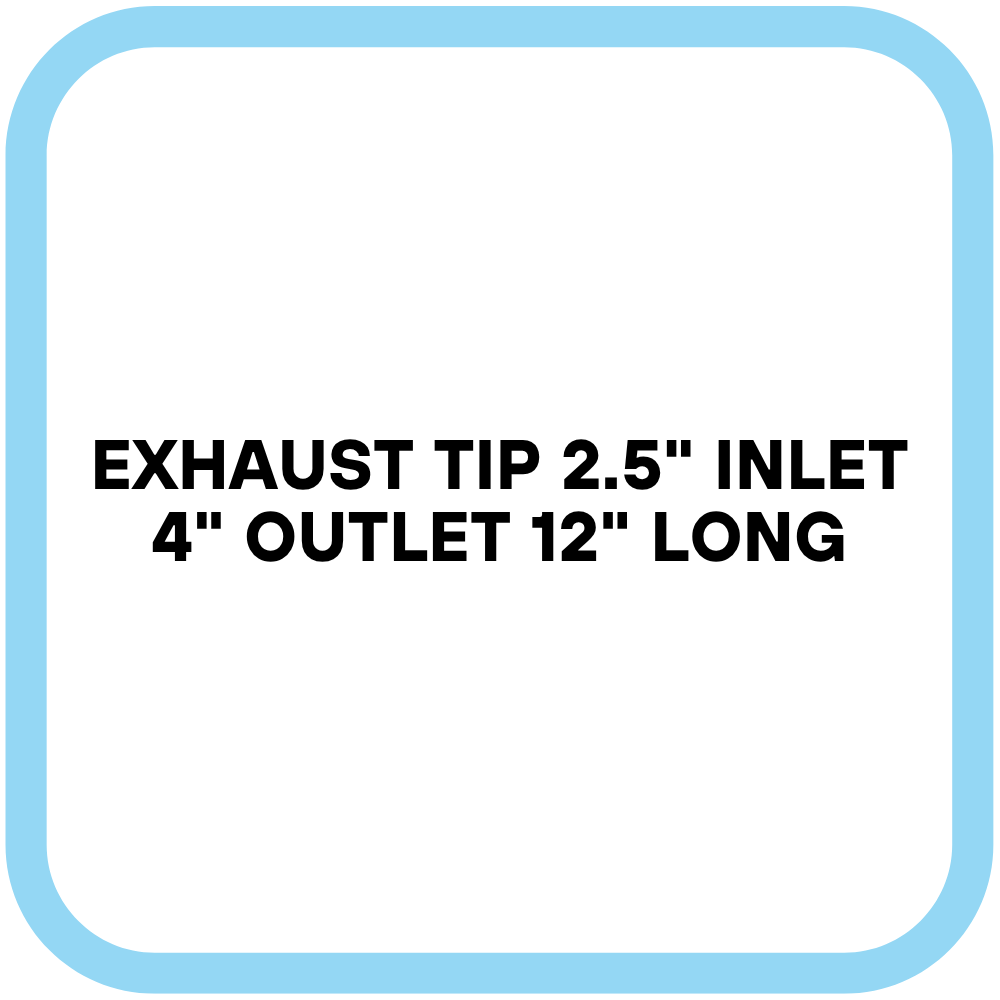 Exhaust Tip 2.5" Inlet 4" Outlet 12" Long