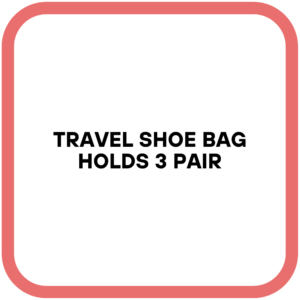 Travel Shoe Bag Holds 3 Pair
