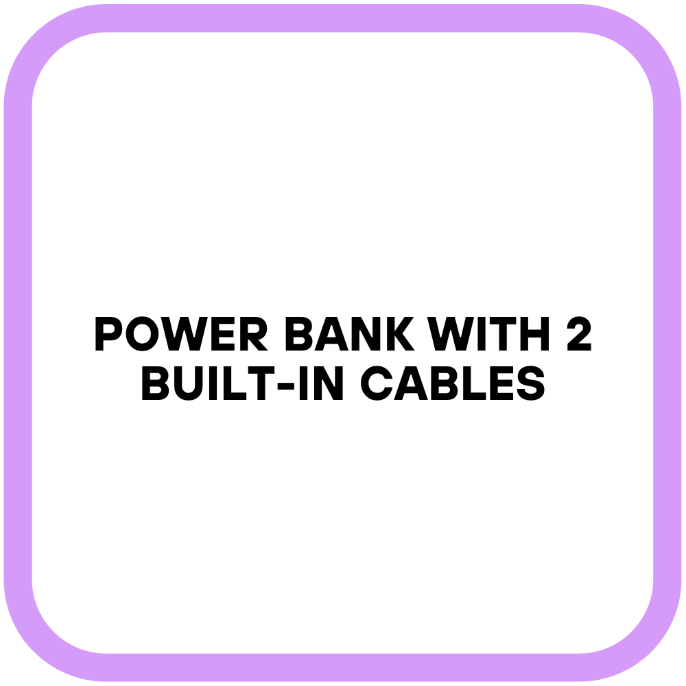 Power Bank with 2 Built-in Cables