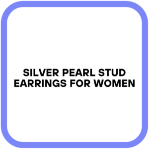 Silver Pearl Stud Earrings for Women