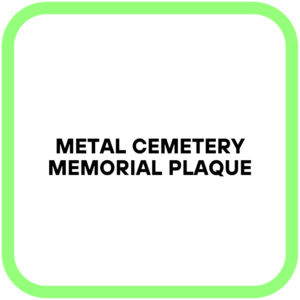 Metal Cemetery Memorial Plaque