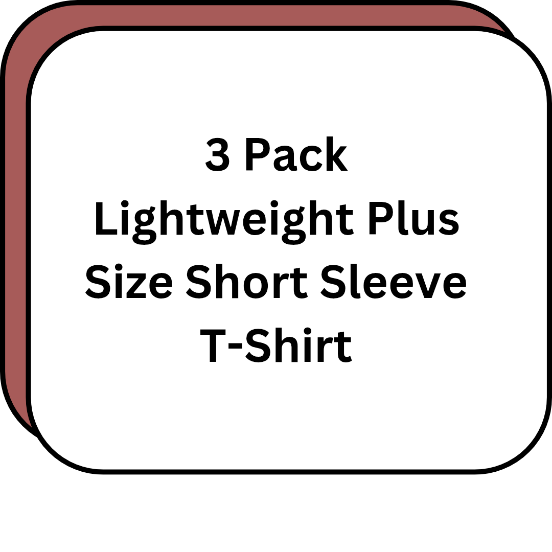 3 Pack Lightweight Plus Size Short Sleeve T-Shirt