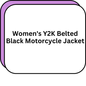 Women's Y2K Belted Black Motorcycle Jacket