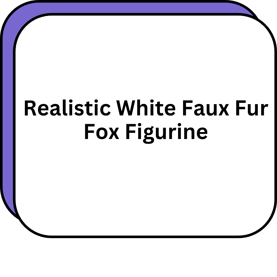 Realistic White Faux Fur Fox Figurine