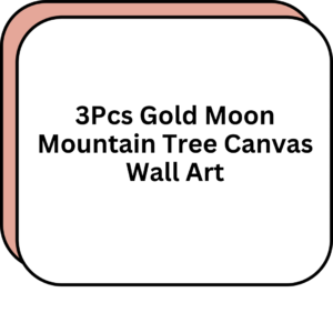 3Pcs Gold Moon Mountain Tree Canvas Wall Art