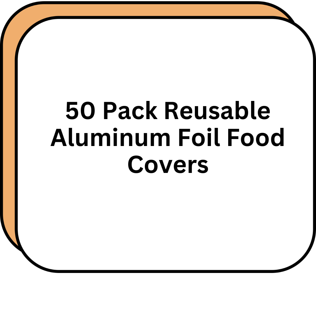 50 Pack Reusable Aluminum Foil Food Covers