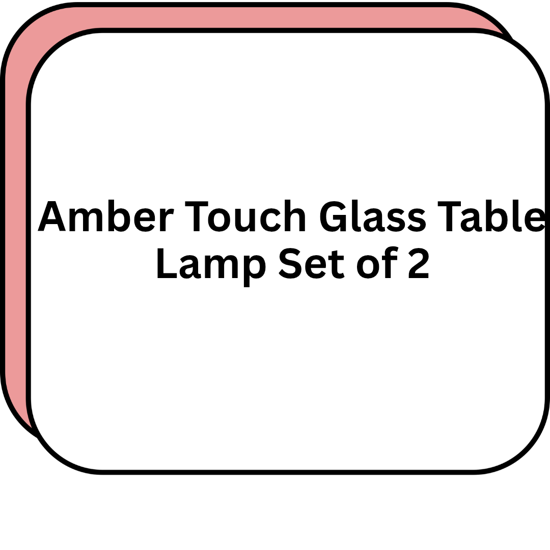 Amber Touch Glass Table Lamp Set of 2