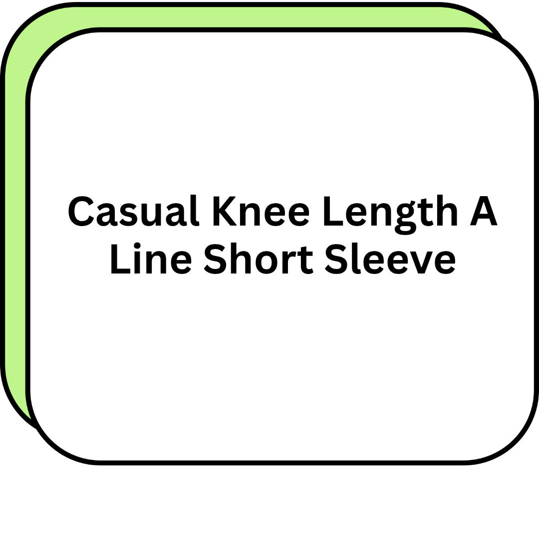 Casual Knee Length A Line Short Sleeve