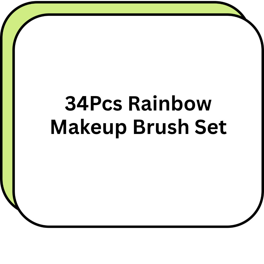 34Pcs Rainbow Makeup Brush Set
