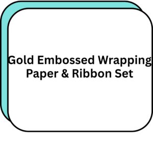 Gold Embossed Wrapping Paper & Ribbon Set