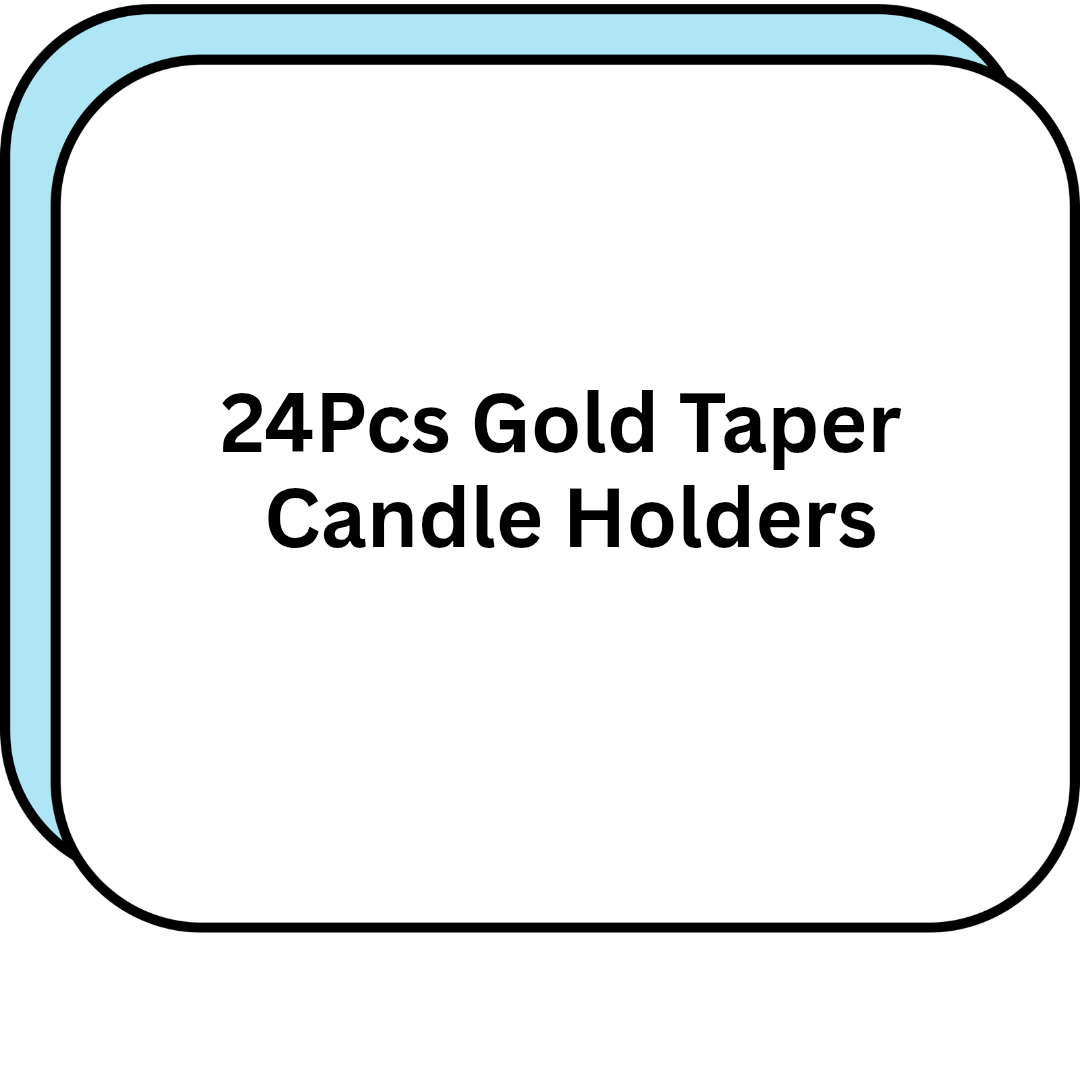 24Pcs Gold Taper Candle Holders